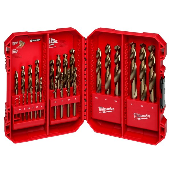 Milwaukee Tool RED HELIX™ Cobalt Metric Drill Bit Set – 25PC 48-89-2531